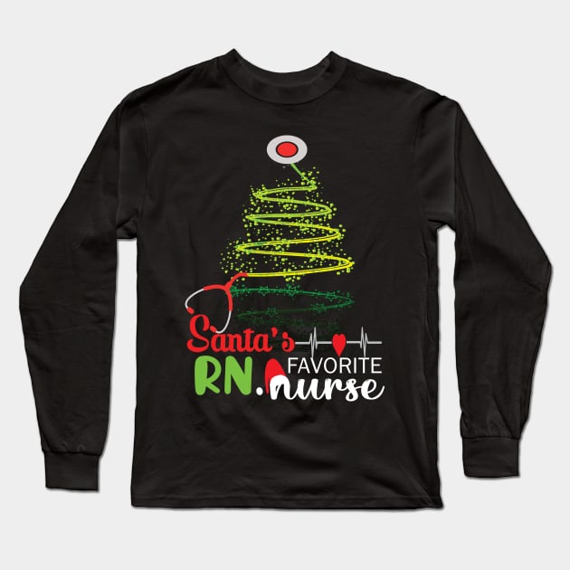 Santa's Favorite RN Nurse.. RN Nurse christmas gift Long Sleeve T-Shirt by DODG99